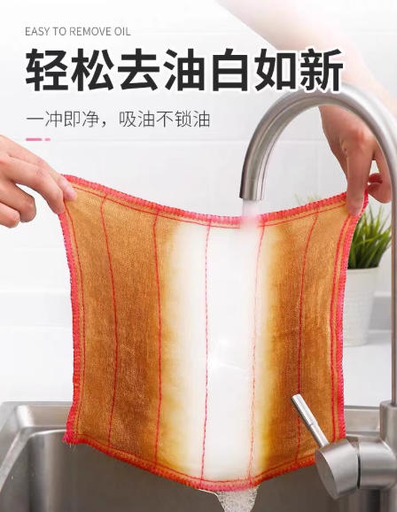 家用加厚洗碗布洗碗布去污不沾油吸水加厚巾纯棉纱洗碗抹布不沾油